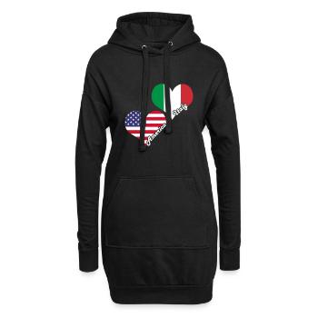 Italie Amérique - Sweat-shirt à capuche long Femme - noir - Devant
