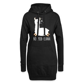 Llama Alpaka Geschenkidee Fluffy Shaggy - Hoodie-Kleid - Schwarz - Vorne