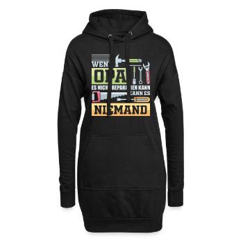 Opa Handwerker König Geschenk - Hoodie-Kleid - Schwarz - Vorne
