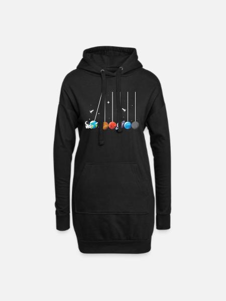 Weltraum Astronaut Pendel Rakete Sonnensystem - Hoodie-Kleid - Schwarz
