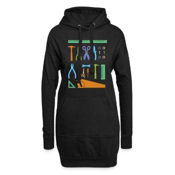 Mechaniker Instandhaltung Werkzeug Geschenk - Hoodie-Kleid - Schwarz - Vorne