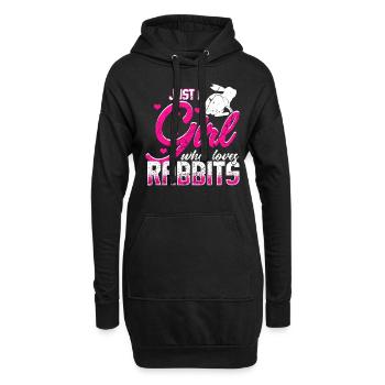 Hase Kaninchen Bäuerin Kaninchen Osterhase - Hoodie-Kleid - Schwarz - Vorne