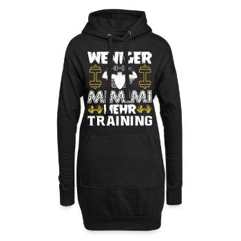 Gym Fitnessstudio Sport Kraftsport Bodybuilding - Hoodie-Kleid - Schwarz - Vorne