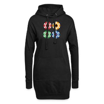 Poker - Hoodie-Kleid - Schwarz - Vorne