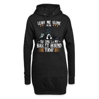 Basset Hound - Hoodie-Kleid - Schwarz - Vorne