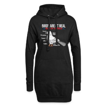 Birds Aren’t Real - Sweat-shirt à capuche long Femme - noir - Devant