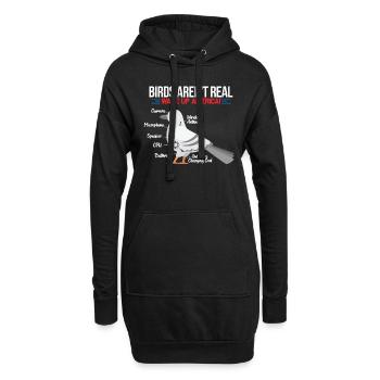 Vögel Aufklärung Überwachung Detektiv Geschenk - Hoodie-Kleid - Schwarz - Vorne