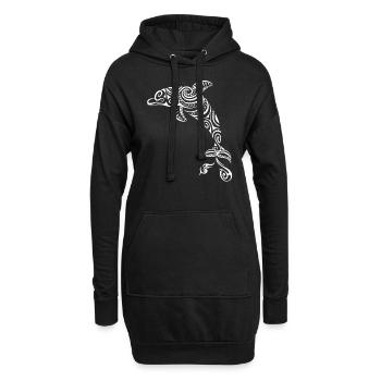 Tattoo Dauphin Maori Plongée - Sweat-shirt à capuche long Femme - noir - Devant