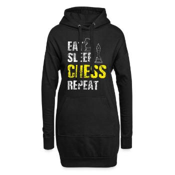 Joueur d'échecs - Sweat-shirt à capuche long Femme - noir - Devant