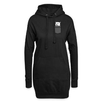 Lustig Weiße Katze Meme 2019 In der Tasche - Hoodie-Kleid - Schwarz - Vorne