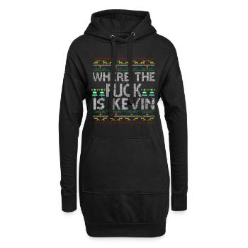Noël moche Kevin Noël drôle - Sweat-shirt à capuche long Femme - noir - Devant