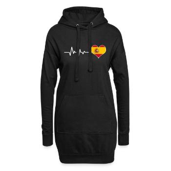Espagne - Sweat-shirt à capuche long Femme - noir - Devant