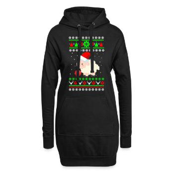 Cadeau de ferme de moutons de Noël - Sweat-shirt à capuche long Femme - noir - Devant