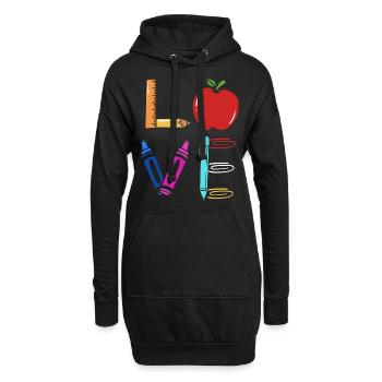 professeur - Sweat-shirt à capuche long Femme - noir - Devant