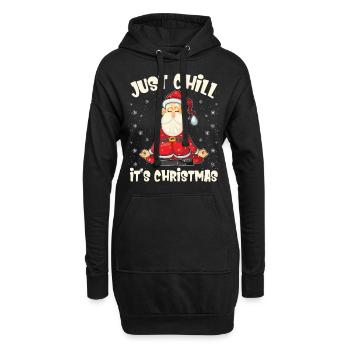 Juste Chill It’s Christmas Funny Yoga Meditation - Sweat-shirt à capuche long Femme - noir - Devant