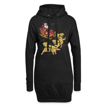 Golden Retriever Weihnachten - Hoodie-Kleid - Schwarz - Vorne