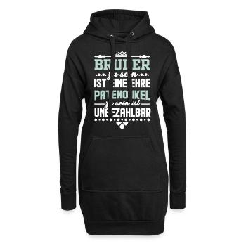 Patenonkel Bruder Onkel Geschenkidee - Hoodie-Kleid - Schwarz - Vorne