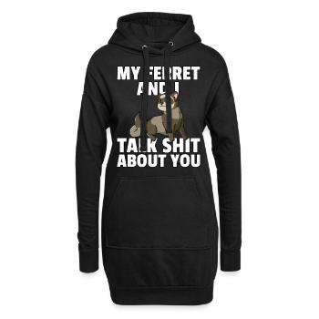 Furette douce drôle belette animal de compagnie - Sweat-shirt à capuche long Femme - noir - Devant