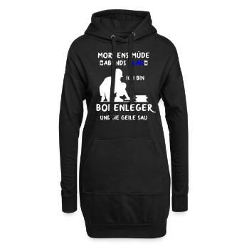 Bodenleger Fußbodenleger Teppichleger Handwerker - Hoodie-Kleid - Schwarz - Vorne