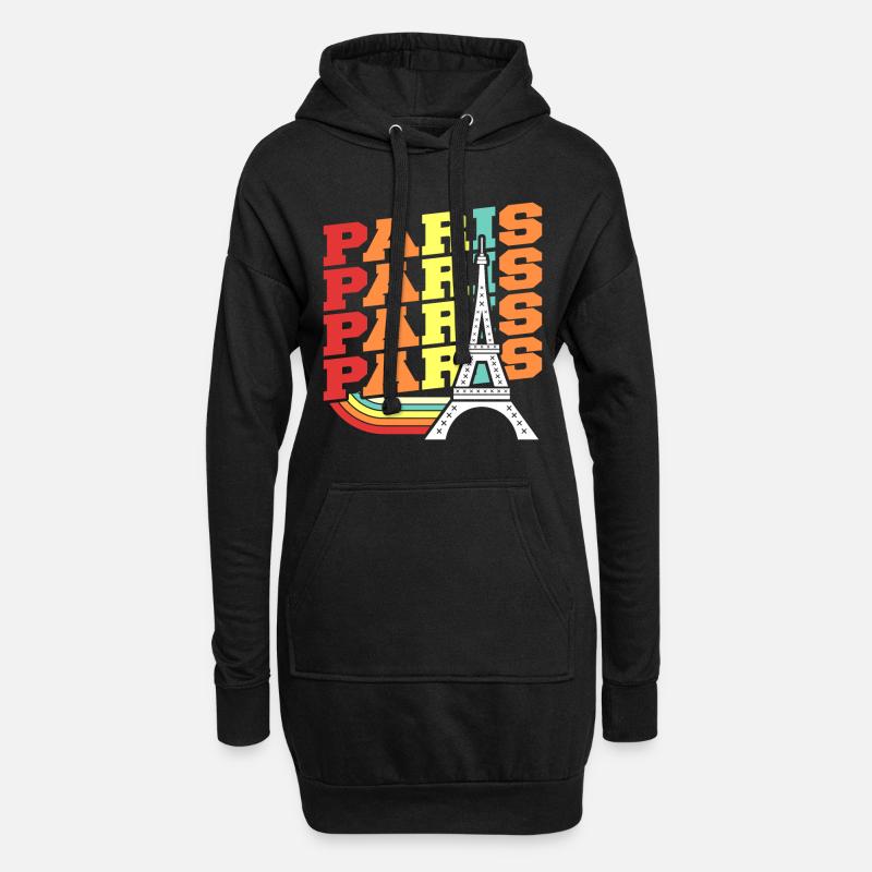 Paris - Hoodie-Kleid - Schwarz