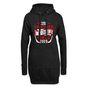 Ensemble depuis 2020 - motif couple - Sweat-shirt à capuche long Femme - noir - Devant