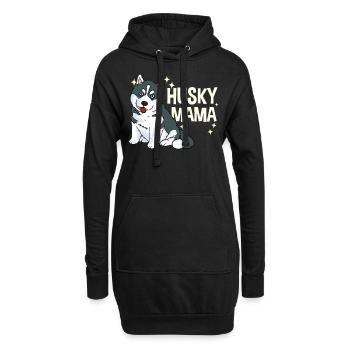 Husky Mama Hundebesitzerin Geschenk - Hoodie-Kleid - Schwarz - Vorne