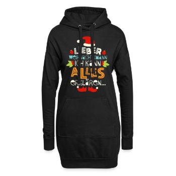 Lieber Weihnachtsmann Weihnachten Lustig - Hoodie-Kleid - Schwarz - Vorne