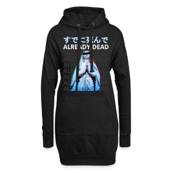Déjà mort Vaporwave Meme Esthétique Glitch - Sweat-shirt à capuche long Femme - noir - Devant