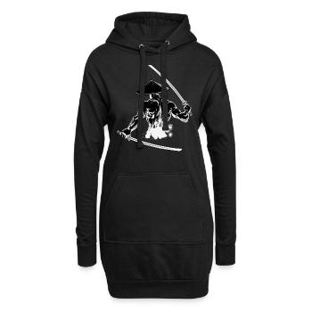 Samurai Katana - Sweat-shirt à capuche long Femme - noir - Devant