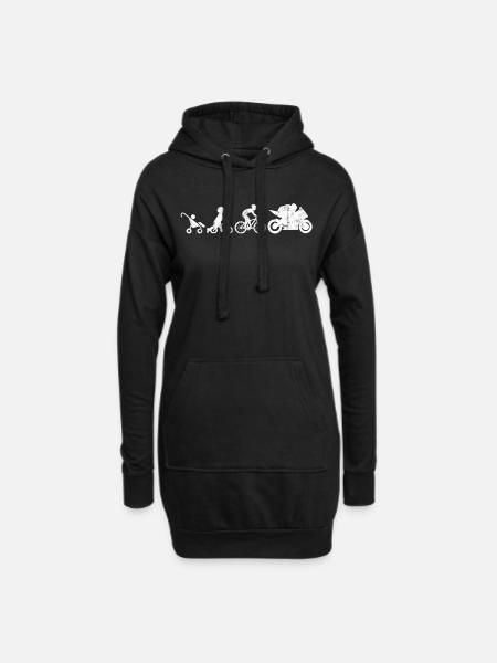 Die Entwicklung eines Motorrad Fahrers Geschenk - Hoodie-Kleid - Schwarz