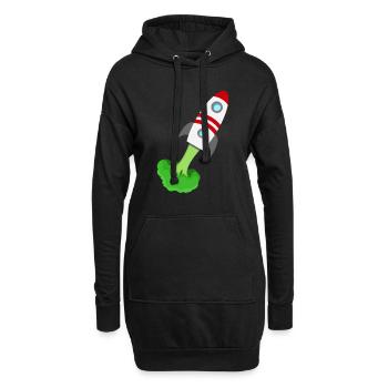 Brokkoli Rakete - Hoodie-Kleid - Schwarz - Vorne