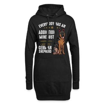 berger allemand - Sweat-shirt à capuche long Femme - noir - Devant
