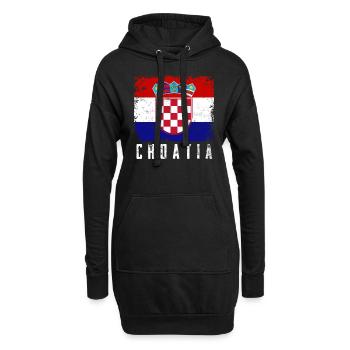 Kroatien - Hoodie-Kleid - Schwarz - Vorne