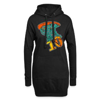 Basketball enfants 10 anniversaire 10 ans de sport - Sweat-shirt à capuche long Femme - noir - Devant