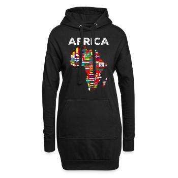 Afrika Stolze Afrikanische Landesflagge Urlaubs - Hoodie-Kleid - Schwarz - Vorne