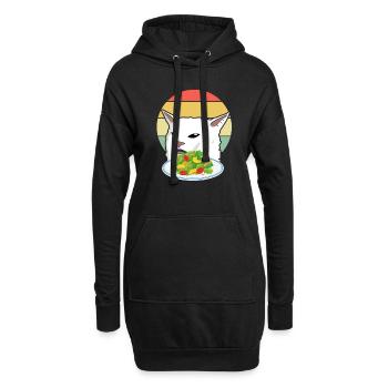 Tache le chat - Sweat-shirt à capuche long Femme - noir - Devant