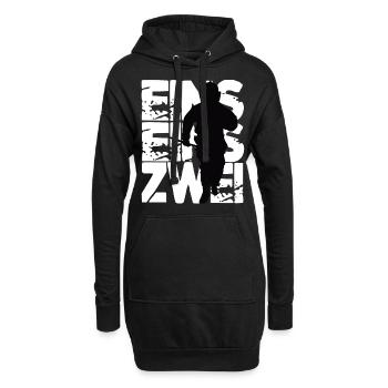 Pompiers pompiers - Sweat-shirt à capuche long Femme - noir - Devant