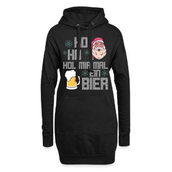 Ho Ho Hol mir mal ein Bier - Hoodie-Kleid - Schwarz - Vorne