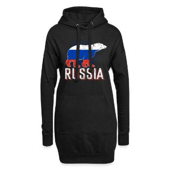 Ours polaire de Russie - Sweat-shirt à capuche long Femme - noir - Devant