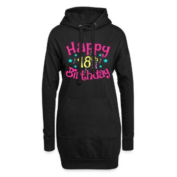 18 ans - Sweat-shirt à capuche long Femme - noir - Devant