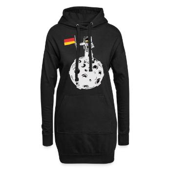 Deutscher Astronaut auf dem Mond - Hoodie-Kleid - Schwarz - Vorne