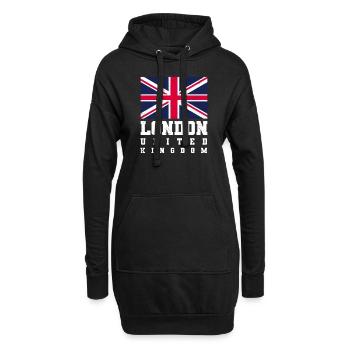 London - Hoodie-Kleid - Schwarz - Vorne