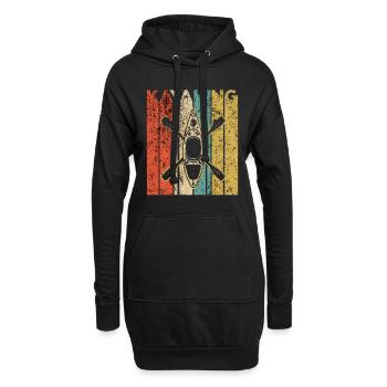 Kayaking Kayak Vintage Kajak Kayakfahren - Hoodie-Kleid - Schwarz - Vorne