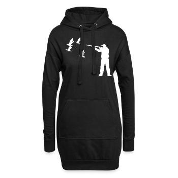 Chasse canard canard chasse chasseur tir cadeau - Sweat-shirt à capuche long Femme - noir - Devant