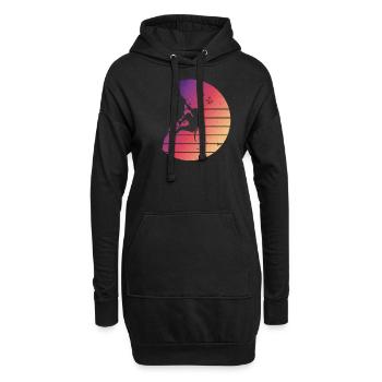 Cadeau de bloc d'escalade Vintage grimpeur - Sweat-shirt à capuche long Femme - noir - Devant