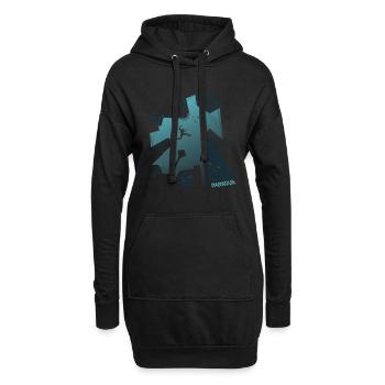 parkour - Hoodie-Kleid - Schwarz - Vorne