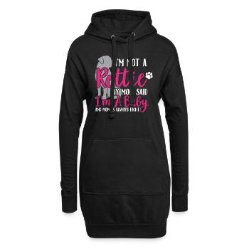Rottweiler Hündchen Geschenkidee - Hoodie-Kleid - Schwarz - Vorne