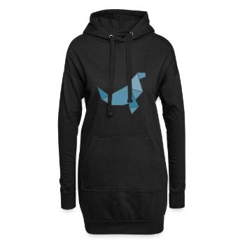 Phoque otarie polygone Art géométrique Nature - Sweat-shirt à capuche long Femme - noir - Devant
