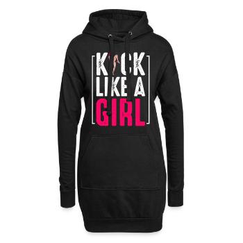 Kickboxing - Hoodie-Kleid - Schwarz - Vorne