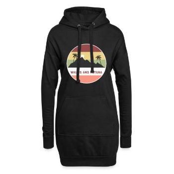 wallis und futuna Retro Land und Länder - Hoodie-Kleid - Schwarz - Vorne